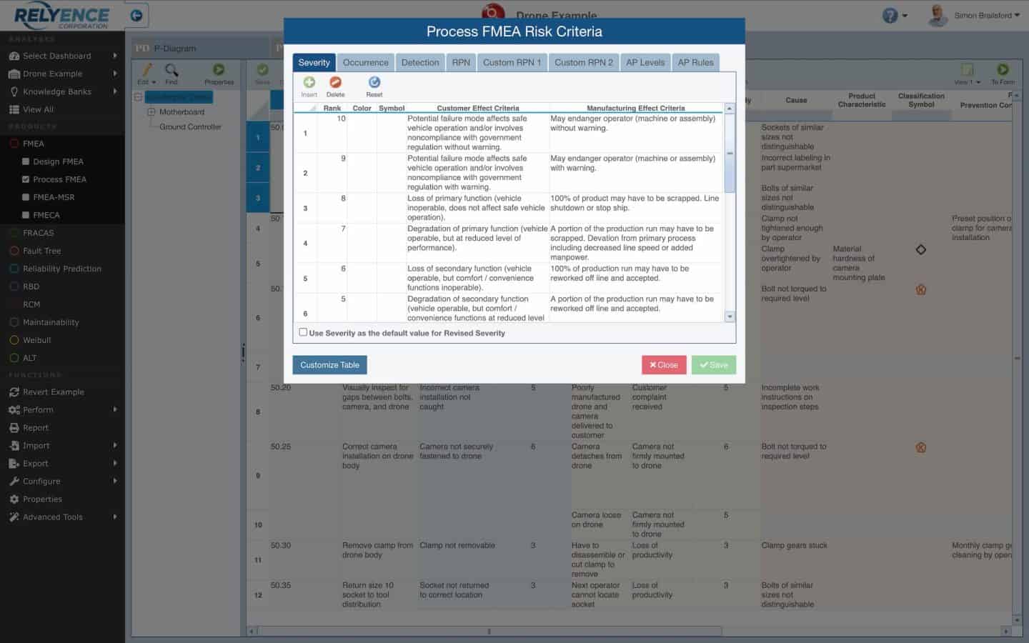 Fmea Flow Software Relyence FMEA Software | Failure Mode And Effects Analysis